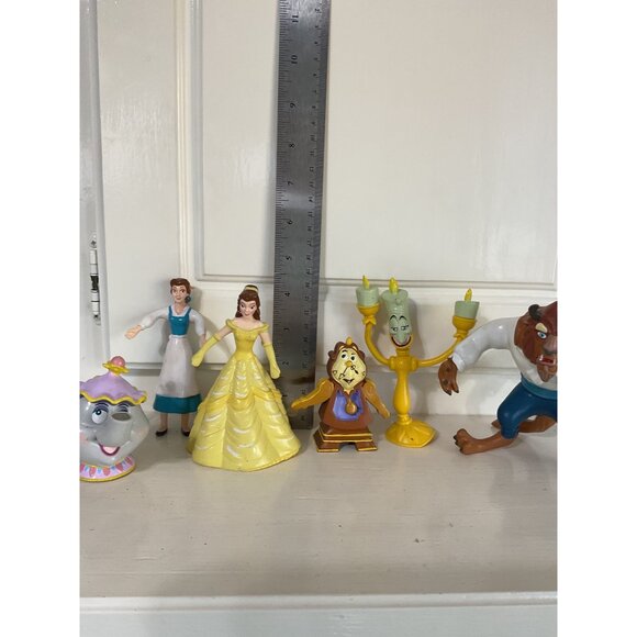 Disney Beauty & The Beast Figurine Set Belle Beast Lumière Cogsworth Mrs. Potts - Picture 3 of 6